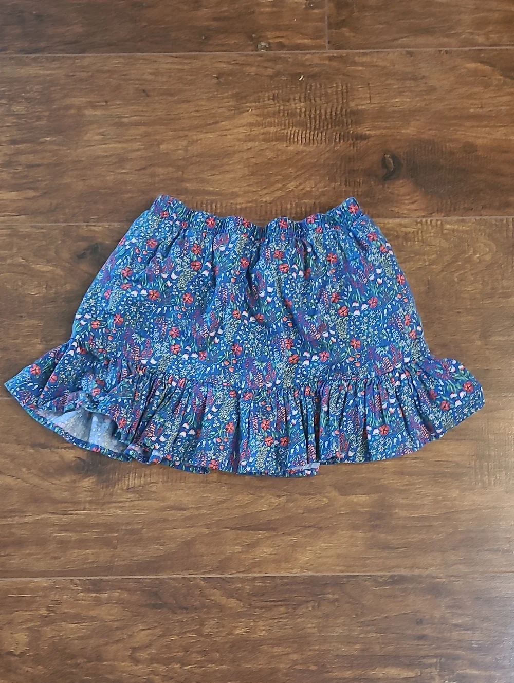 Gymboree Blue Floral Trim Girls Skirt Size 4 T